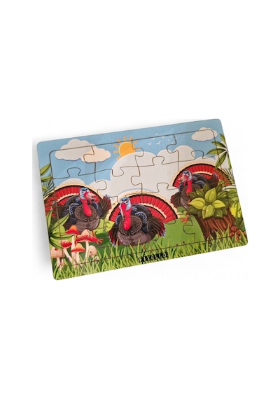 Hindiler 16 Parça Eğitici Öğretici Ahşap Çocuk Puzzle Yapboz Bebek Çocuk Oyuncak