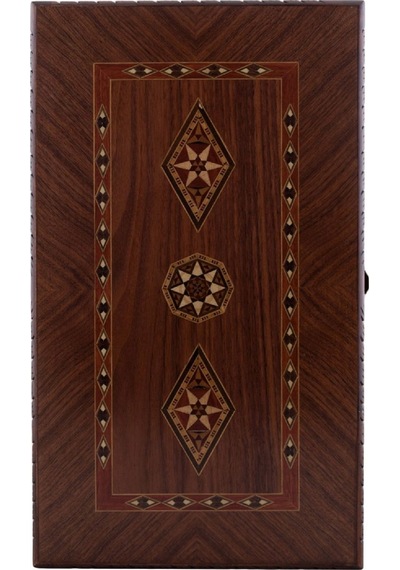 Helena Wood Art Smarty Carved Oymalı Tavla Koyu Ceviz