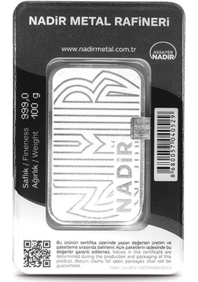 Nadir 100 Gram Külçe Gümüş