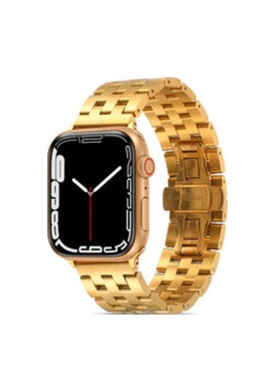 Apple Watch Uyumlu Ultra 49mm Kordon Krd-20 Metal Strap Kayış - Gold