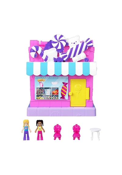 Hnb03 Polly Pocket Pollyville Şeker Dükkanı Oyun Seti