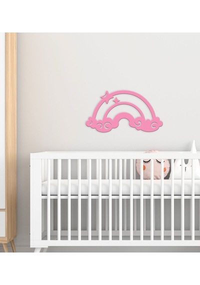 BK Gift Gökkuşağı Tasarımlı Çocuk Odası Ahşap Duvar Süsü-4