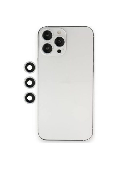 Newface Apple  Uyumlu  iPhone 12 Pro Shine Kamera Lens - Gümüş