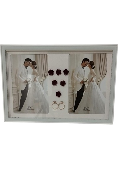 T.concept Led Işıklı 2 Li Fotoğraf Çerçevesi Beyaz 13x18 Cm