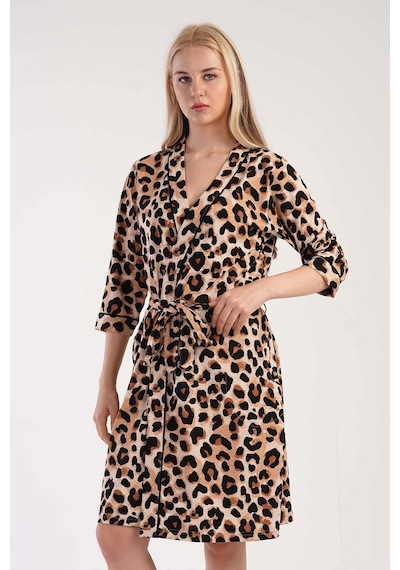 Vienetta Kadın Kapri Kol Leopar Sabahlık C9t8n0403 001