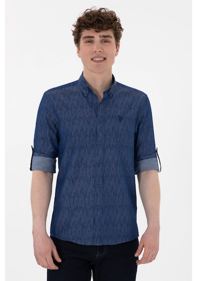 U.S. Polo Assn. Erkek Lacivert Uzun Kollu Gömlek 50306393-VR033