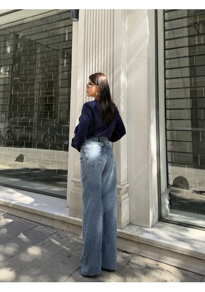Out Of Standart Kadın Straight Leg Normal Bel Düz Paça Jean Pantolon Çok Renkli
