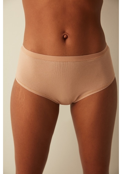 Penti Bej Pamuklu Fresh Basic Cover Yüksek Bel Slip Külot