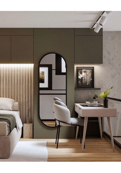 50x140 Oval Duvar Dekor Aynasıkonsol Aynası/salon Aynası Siyah Çok Renkli