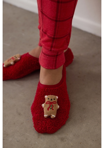 Penti Kırmızı Gingerbread Yeni Yıl Temalı 3d Nakışlı Ev Patiği