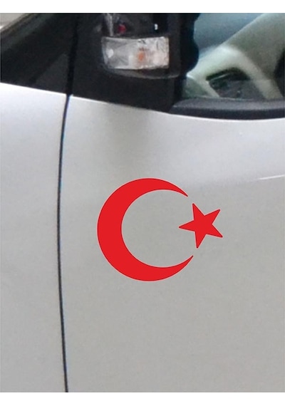 Ay Yıldız Folyo Kesim Etiket Kırmızı 15 Cm