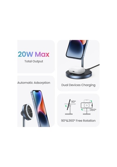 Kablosuz Şarj Özellikli 2-ın-1 Telefon Standı İle Ugreen