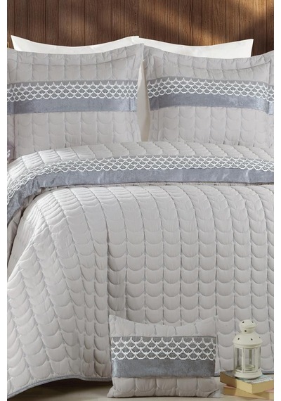 Colors Micro Çift Kişilik Yatak Örtüsü Gri (541555748) Gri