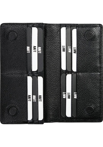 Mft Leather Hakiki Deri Unisex Telefon Bölmeli Cüzdan Golden 3367 Flother Mat Siyah