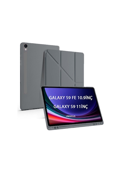 Samsung Galaxy Uyumlu Tab S9 Fe X510 X516 Kılıf Kalem Bölmeli Trifolding Case Kılıf