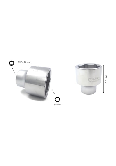 Ceta Form 50 mm 3/4” 6 Köşe Lokma Anahtar C32-H50