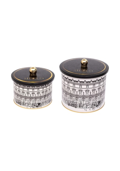 Evle City Topuz Kulplu Saklama Kabı 2'li Set 17.5 x 13 CM + 14 x 10 CM Çok Renkli
