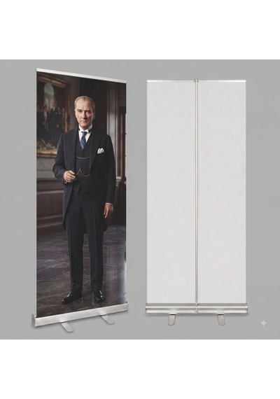 Atatürk Poster Baskılı Roll Up Banner 85x200cm No:5 Diğer