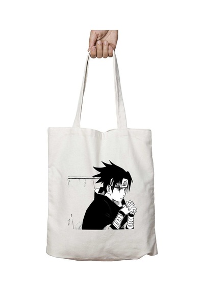 Art Hediye Naruto Sasuke İki Tarafı Kalıcı Baskılı Yıkanabilir Okul Plaj Omuz Bez Çantası Çok Renkli