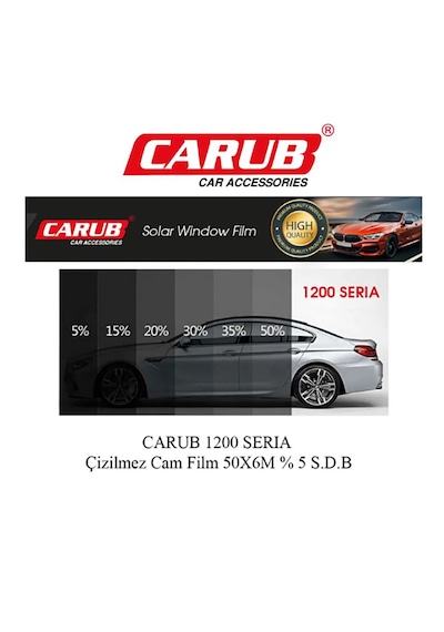 Seria 1200 Süper Koyu Siyah Çizilmez Cam Filmi 4 Numara 50 Cm X 6