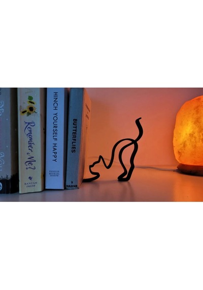 Dekoratif Kedi Kitap Tutucu