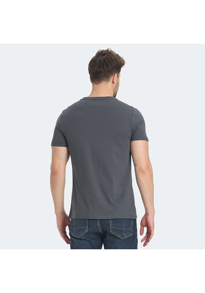 Slazenger RATAN Erkek Baskılı Koyu Gri Tişört