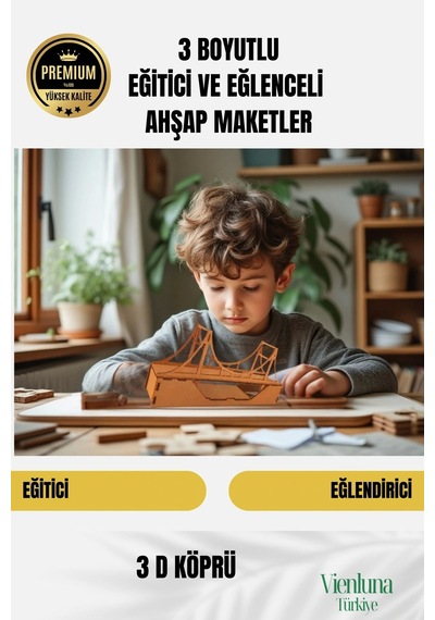Yeni Sezon Eğitici Öğretici 3 Boyut Ahşap Puzzle Zeka Geliştirici Boyanabilir Oyun Maket Köprü