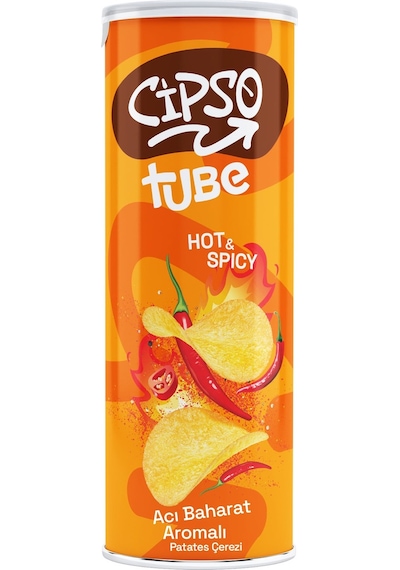 Cipso Tube Acı Baharat Aromalı Cips 160 Gr X 8 Adet