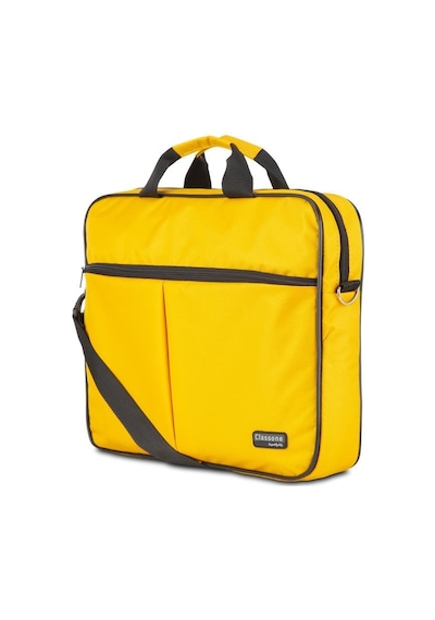 Classone Wtx308 Wtxpro Serisi 15.6 İnch Su Geçirmez Kumaş Apple Uyumlu MacBook , Laptop , Notebook El Çantası- Sarı