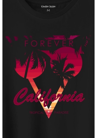 California Forever Yaz Minimal Good Vibe Baskılı Tişört Unisex T-shirt 001