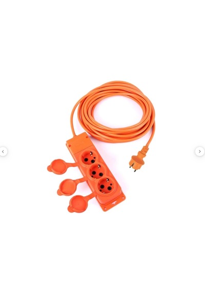 Bylion 3'lü 10 Metre 3 2,5mm² Uzatma Kablosu - Turuncu