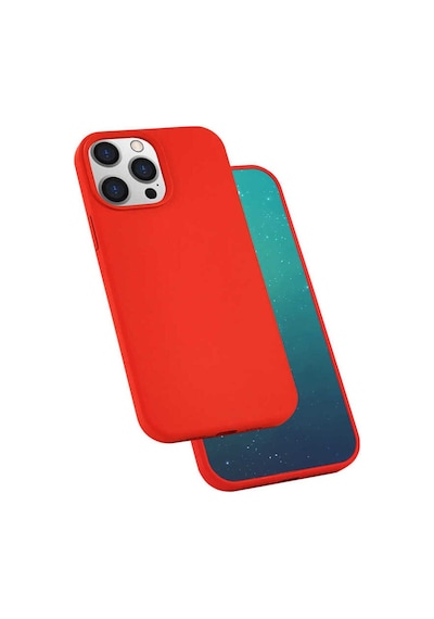 Apple Uyumlu iPhone 13 Pro Max Uyumlu Zore Silk Silikon-kırmızı -