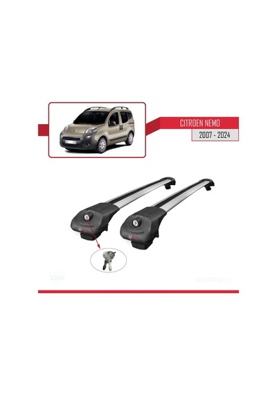 Citroen Nemo 2007 Ve Sonrası İle Uyumlu Ace-1 Ara Atkı Tavan Barı Gri