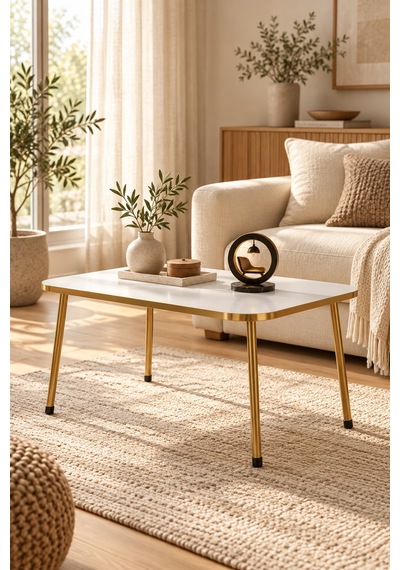 Odera Gold Beyaz Orta Sehpa 90x50 Cm Gold Metal Ayaklı Dikdörtgen Modern Klasik Salon Sehpası Diğer Odera Gold Beyaz Orta Sehpa 90x50 Cm Gold Metal Ayaklı Dikdörtgen Modern Klasik Salon Sehpası Diğer