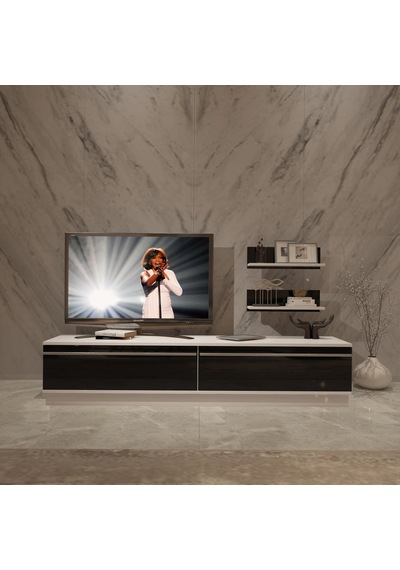Decoraktiv Eko 4b Mdf Std Tv Ünitesi Tv Sehpası Beyaz - Siyah