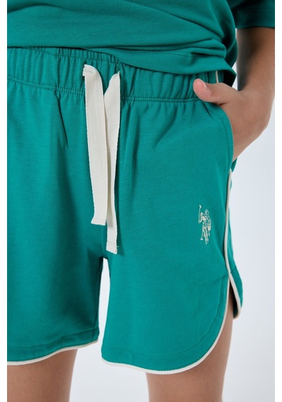 U.s. Polo Assn. Kız Çocuk Yeşil Şort Takım Us2524-c-v2 Yeşil