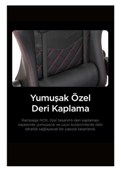 Nox Bel Ve Boyun Destekli Carbon Deri Siyah/kırmızı Oyuncu Koltuğu Kl-r43 Kırmızı - Siyah