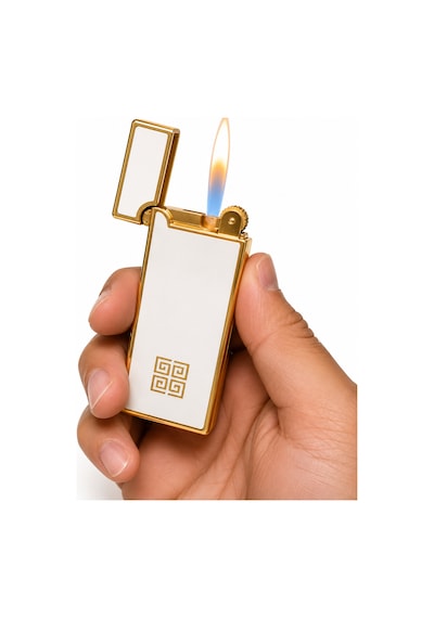 Premium Metal Gazlı Çakmak Gold Klasik Tasarım Beyaz