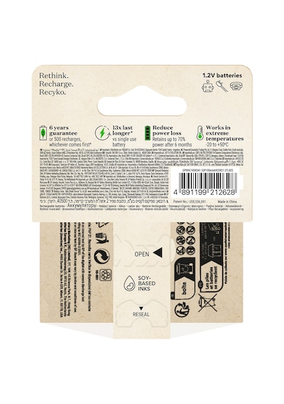 GP ReCyko GP100AAAHCEMTR - 2GB2 950 mAh AAA Ni-MH Şarj Edilebilir İnce Kalem Pil 2'li