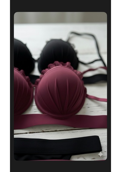 Trend Dokunuş Kadın 2'li Bordo-siyah İstiridye Model Saten Şeritli Tül Detaylı Dolgulu Sütyen Külot İç Çamaşırı Takımı Bordo - Siyah Trend Dokunuş Kadın 2'li Bordo-siyah İstiridye Model Saten Şeritli Tül Detaylı Dolgulu Sütyen Külot İç Çamaşırı Takımı Bordo - Siyah
