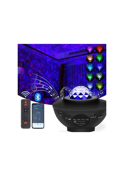 Starry Projektör Gece Lambası Bluetooth Hoparlör Ambians Işık