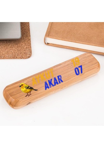 Diyetisyenlere Özel İsim Yazılı Bambu Ahşap Roller Kalem Seti - Doğal Kutulu Meslek Hediyesi Nocolor