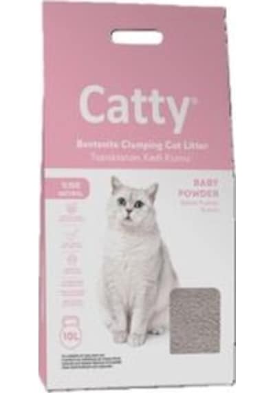 Catty Bebek Pudra Kokulu Bentonit Kedi Kumu Mükemmel Topaklaşma ve Koku Kontrolü 10 L