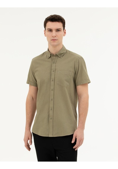 Pierre Cardin Erkek Haki Gömlek Kısa Kollu 50284166-vr027 Haki