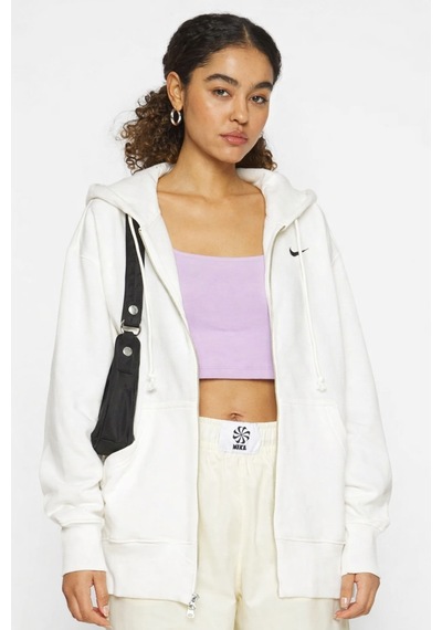 Nike Sportswear Phoenix Fleece Oversized Hoodie Full Zip Bol Kesim Kapüşonlu Kadın Sweatshirt Krem Krem