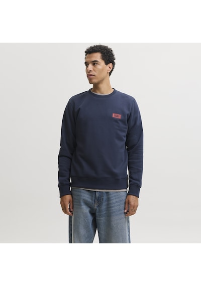 Jack & Jones Erkek Gögüs Baskili Regular Fit Bisiklet Yaka Sweatshirt - Rush - 12298426 Lacivert
