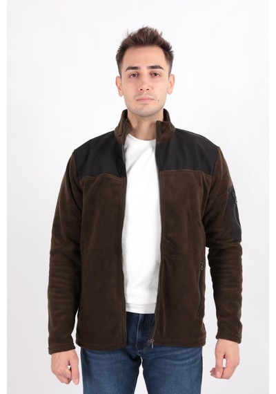 Cazador 5638 Erkek Polar Sweatshirt Hırka Haki