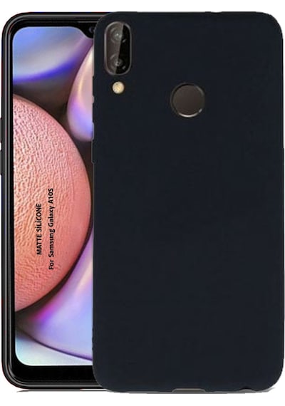 Samsung Uyumlu Galaxy A10S Arka Kapak Silikon Kılıf + Temperli Cam Ekran Koruyucu