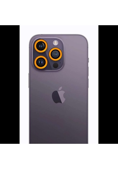 İphone 12 Pro Max Neon Fosforlu Kamera Lens - Sarı Diğer