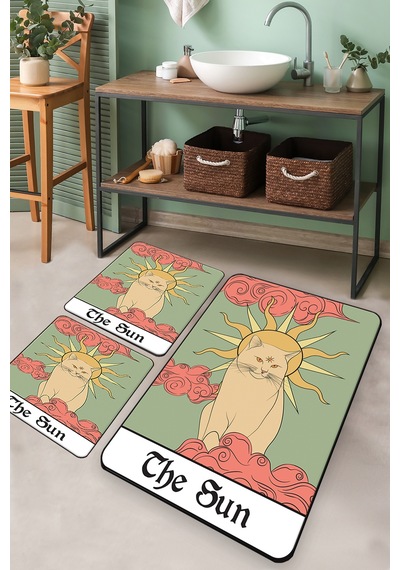 SUNNY THE SUN DJT 3 LU SET Banyo Halısı Banyo Paspası Çok Renkli